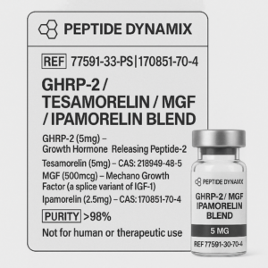 GHRP-2 (5mg) / Tesamorelin (5mg) / MGF (500mcg) / Ipamorelin (2.5mg) Blend